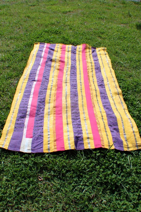 Vintage Aso Oke Fabric large from the Yoruba by WomanShopsWorld