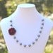 Burgundy Rose and Dark Grey Swarovski Pearl Asymmetrical Necklace