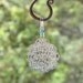 Large Silver Filigree Teardrop and Teal Swarovski Crystal Dangle Earrings