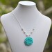 Bridesmaid Necklace. Turquoise Mum Flower and White Swarovski Pearl Necklace. Bridal Party Statement Necklace.