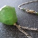 Rare Huge Lime Green Tourmaline Nugget and Sterling Silver Necklace -Free Shipping-