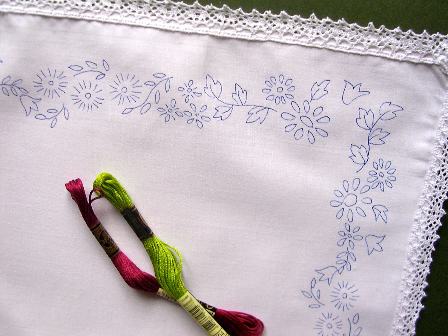 Unique Embroidery Tray Cloth featuring an Embroidery Design