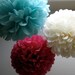 Tissue Pom Poms- 12 Poms - Your color choice