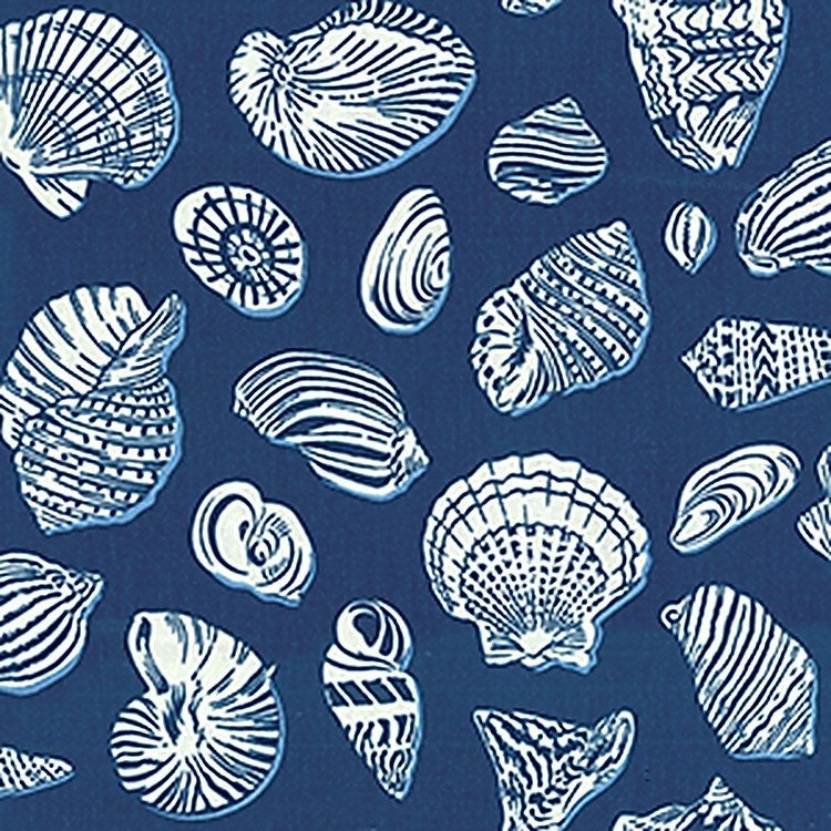 Waverly Fabric SEA SHELL Ocean Blue Waters Edge SeaShell