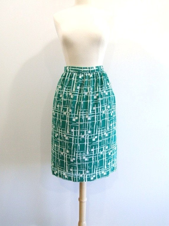Vintage Pencil Skirt in Green M by RedsThreadsVintage on Etsy