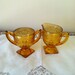 RESERVED FOR SEEMA - Indiana Glass Daisy Amber Sugar and Creamer Set 1940s