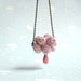 Pink Rain shower- Crochet jewelry-Necklace with Cloud and raindrop. Spring necklace.