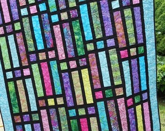 Quilt Pattern - Gateway To Paradise - Jelly Roll or Bali Pop - Quick Easy Lap / Throw Quilt - PDF INSTANT DOWNLOAD