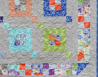Modern Quilt Pattern PDF INSTANT DOWNLOAD - Fair & Square - Sizes Crib to Queen- Layer Cake or Jelly Roll - Easy