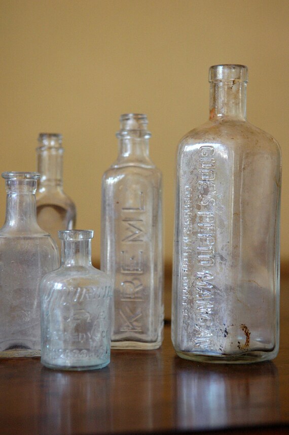 Antique Glass Bottle Collection // The Apothecary
