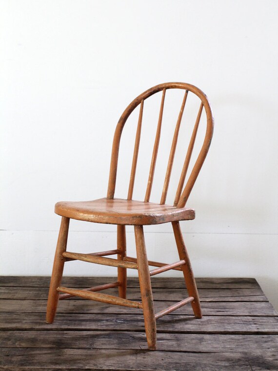 Antique Spindle Chair // Painted Wood Chair