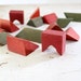 Vintage Toy Blocks // Red & Green // 1950s Wood Blocks