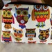 Sale-Large cosmetic/accessory/Travel pouch-Owl owls Cream