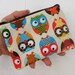 Owls- Small zipper accessory pouch-NEW