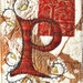 Textile art card - Leter "P"