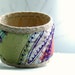 Embroidered quilted silk bracelet - Purple touch