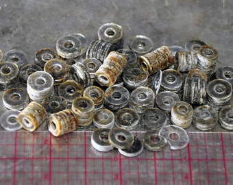 Natural Assort. stacked mica beads 1/4in to 3/8in