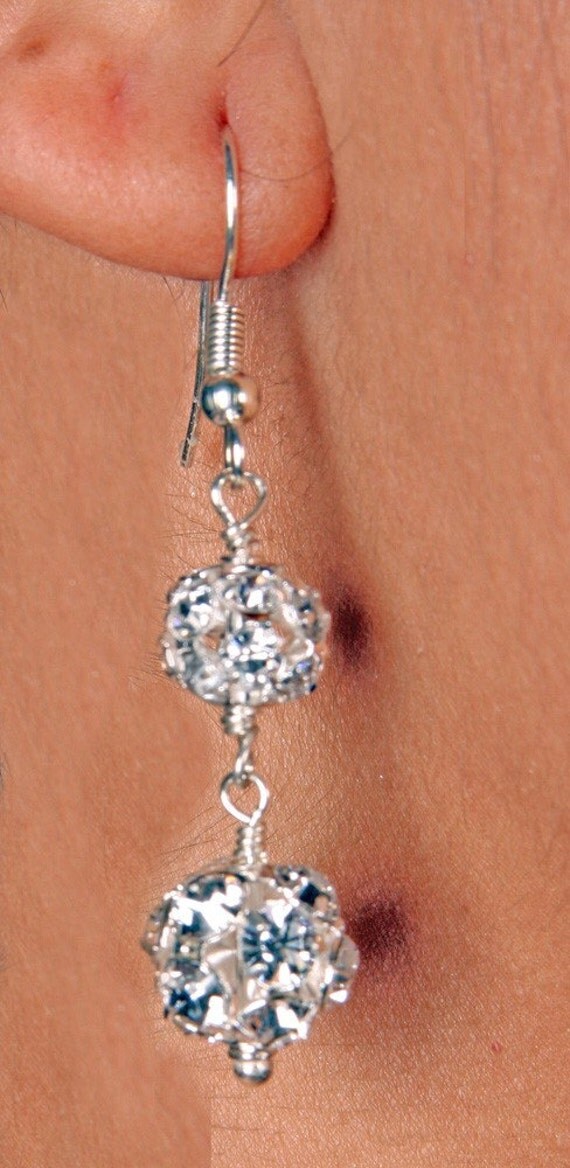 Swarovski Crystal Rhinestone Ball Drop Earrings The Katie