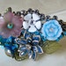 Floral Cuff Bracelet - Vintage Style Flowers- Bridal - Bridesmaid Gift - Wedding