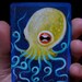 Octopus N20 on a playing cards. Original acrylic painting. 2012