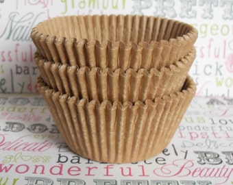 500 Natural Unbleached Kraft Brown Cupcake Liners, Natural Unbleached Baking Cups - Kosher Certified, Professional Grade and Greaseproof