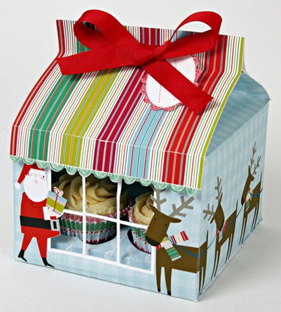 3 Large Christmas Cupcake Boxes Set of 3 Boxes each box