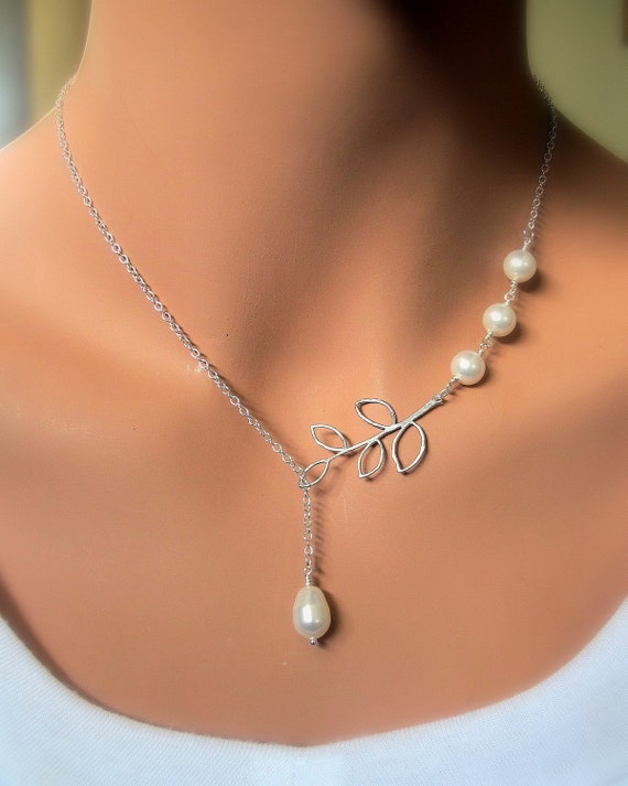 GRACE Swarovski Pearls and Branch sterling by RoyalGoldGifts