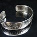 Ladies Vintage 6 1/2 Inch Sterling Silver Love Child Flower Cuff Bracelet