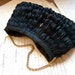 SALE Classic Black Handwoven Purse with Vintage Brass Chain - Handwoven OOAK - 15% off with coupon code 'summer15'