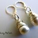 Lever Back Earrings, Large Earrings, Dangle Earrings Briolette and Freshwater Pearl Wire Wrapped
