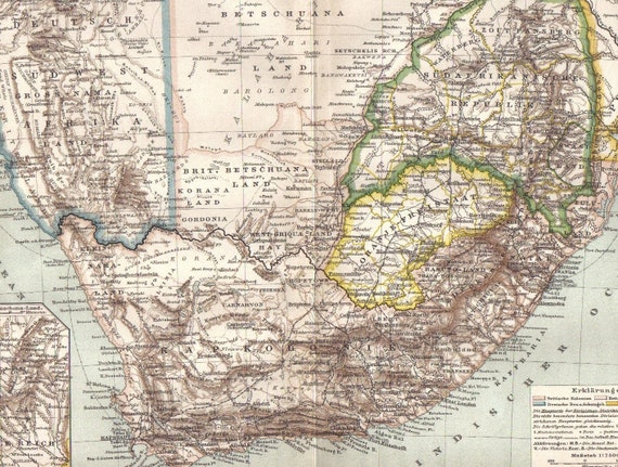 1899 Dated Map of South Africa Cape Colony by CabinetOfTreasures