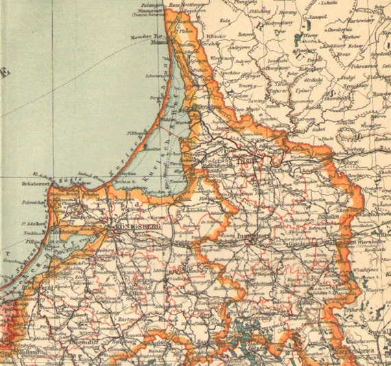 1905 Antique Dated Map Showing Provinces of by CabinetOfTreasures