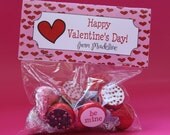 Printable Valentine Party Favor Topper and Kisses Round Labels -Valentine Hearts Printable PDF Files Il_170x135