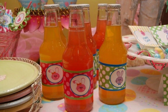 Easter Bunny Egg Hunt Party Water Bottle Wrappers DIY Printable Digital Files INSTANT DOWNLOAD Il_570xn