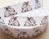 Darling Bunny on white 3/8" grosgrain ribbon Il_170x135