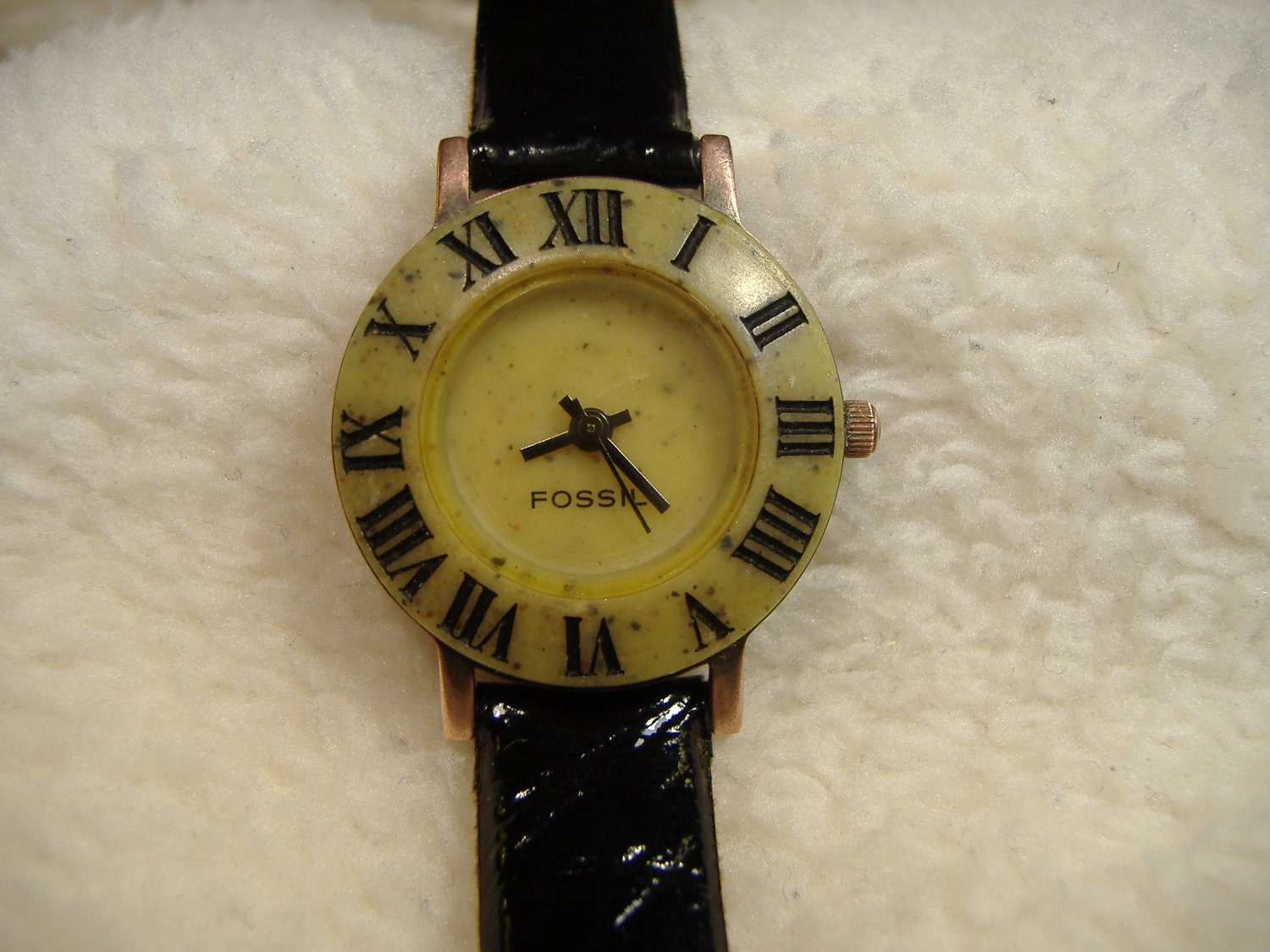Vintage 1980s Fossil Stone and Copper Quartz Watch