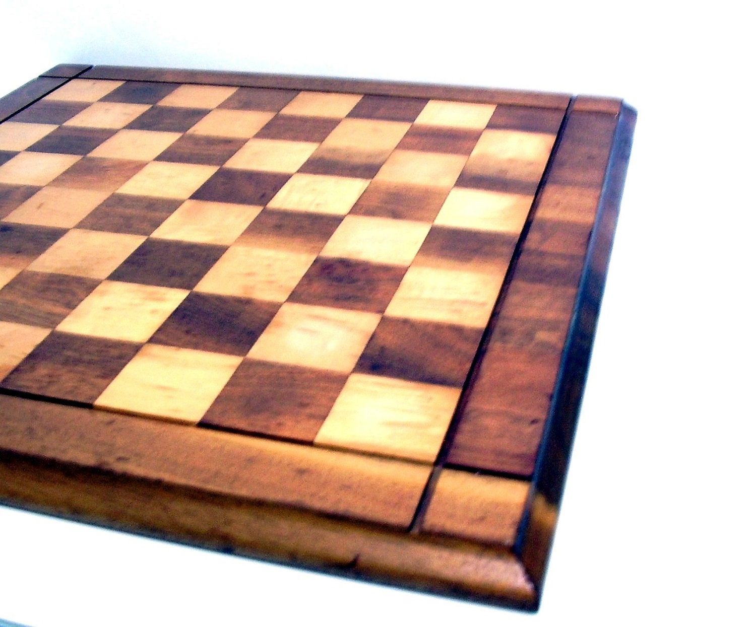 Vintage Wooden Checkerboard Checkers Chess Game board