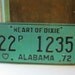 Vintage 1972 Alabama Heart of Dixie License Plate