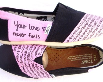 The Proverbs 31 Burlap TOMS Shoes with Bible Verse