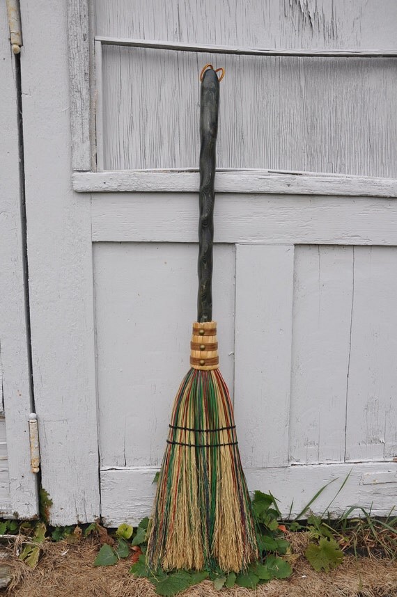 Handmade Hearth Broom Emerald Green