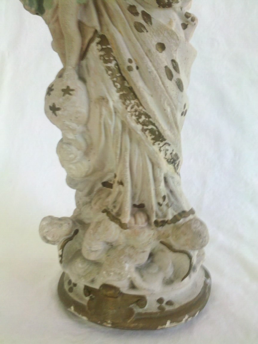 Vintage French Madonna and Child Notre Dame des Victoire Chalk