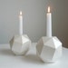 Polyhedron Candlesticks, Mother of Pearl Origami, Set of 2