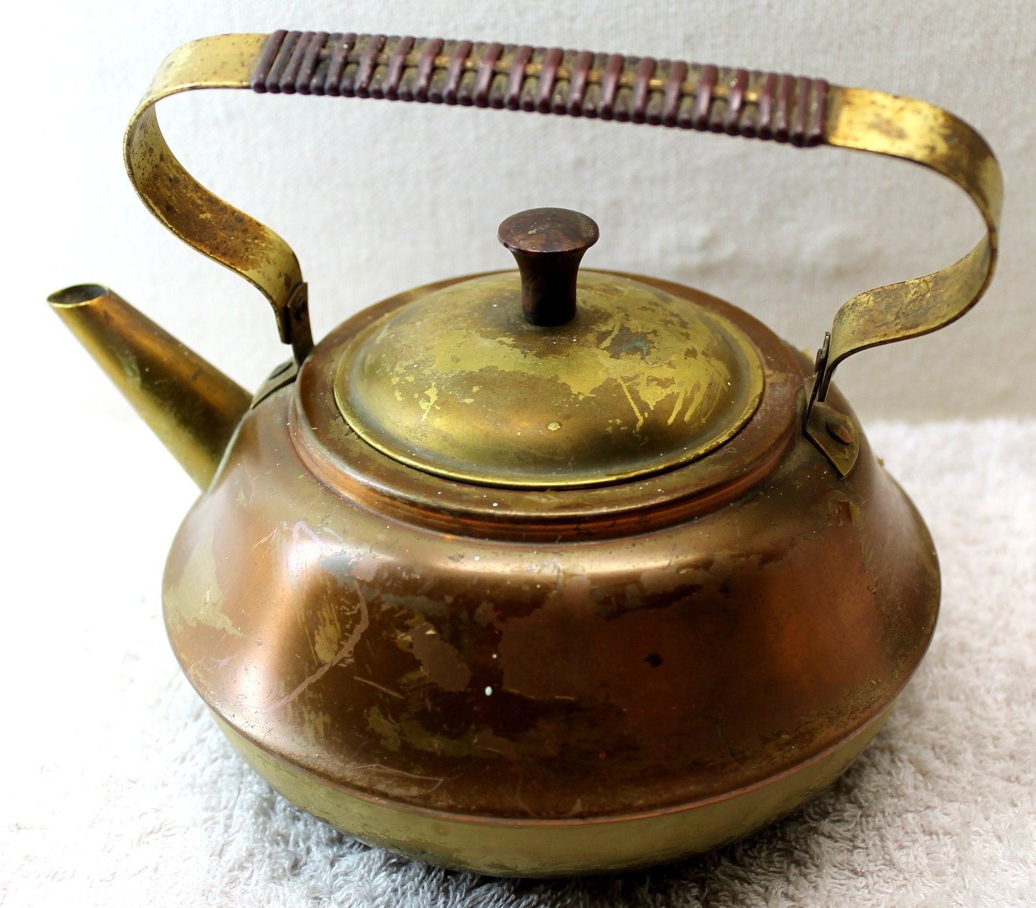 Copper and Brass Teapot Made in Holland
