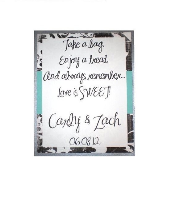 Custom Handmade Candy Buffet Poem Sign No. 2