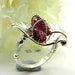 raw ruby leaf ring sterling silver -rough ruby- hand made jewelry