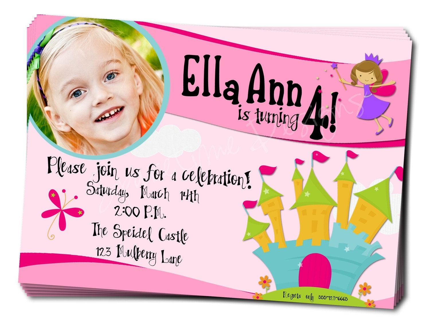 Printable Princess Birthday Invitation Princess by EInkStudio