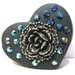 Black Heart Pin Brooch Polymer Clay AB Rhinestone Halloween
