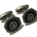 Vintage Black Hexagon Rhinestone Cufflinks
