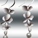 White Pearl and Silver Matte Orchid Trio Dangle Earrings Bridesmaids L