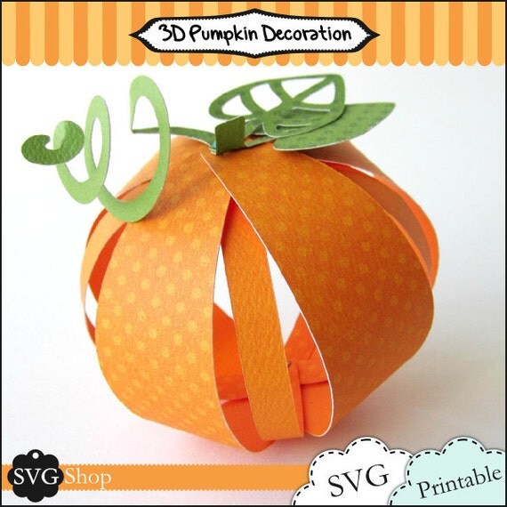 Download Items similar to 3D Pumpkin Decoration SVG and Printable ...